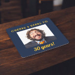 Navy Blue Cheers & Beers Birthday Photo Keepsake Square Paper Coaster<br><div class="desc">Add a bold and stylish touch to your celebration with this navy blue “Cheers and Beers” birthday photo keepsake square paper coaster. Personalised with your own photo,  these coasters are perfect for milestone birthdays and double as fun keepsakes for guests.</div>