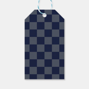 Navy Blue Chequerboard Gift Tags