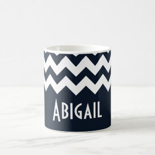 Navy Blue Chevron Coffee Mug