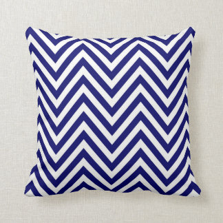 Navy Blue Chevron Cushion