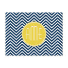 Navy Blue Chevrons with Custom Yellow Monogram