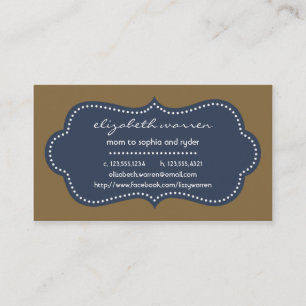 Navy Blue Chic Moderna Mummy Calling Card