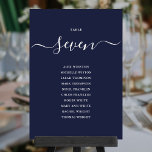 Navy Blue Chic Script Table Number Seating Chart<br><div class="desc">These elegant navy blue signature script double-sided table number seating chart cards are perfect for all celebrations. Designed by Thisisnotme©</div>