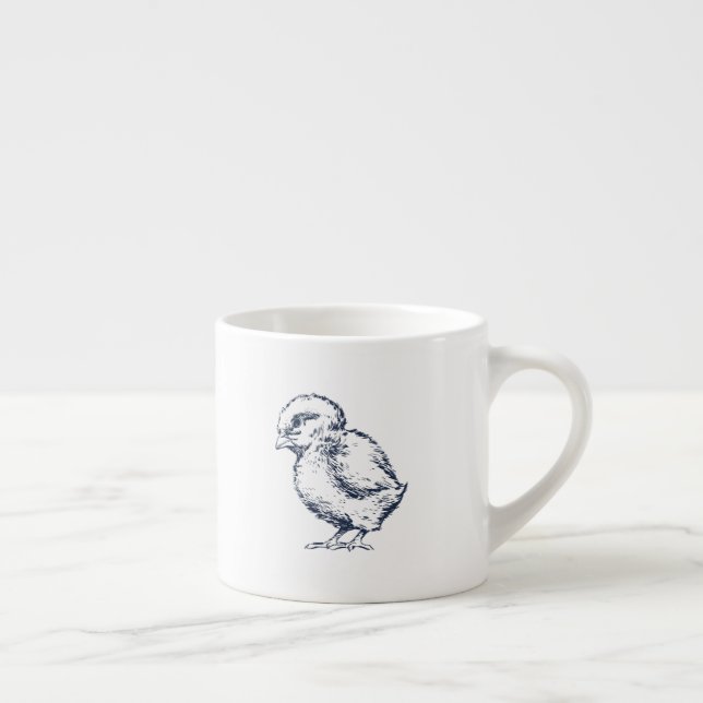 Navy Blue Chick Baby Mug (Right)