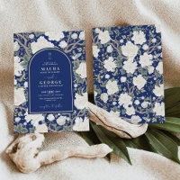 Navy Blue Chinoiserie Floral Garden Wedding