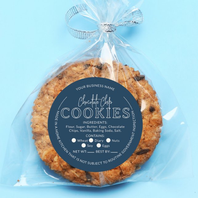 Navy Blue Chocolate Chip Cookies Cottage Sticker (Creator Uploaded)