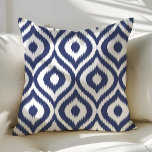 Navy Blue Choose Your Own Colour Ogee Ikat Pattern Cushion<br><div class="desc">Beautiful modern decorative accent throw pillow. Perfect for the couch or the bed. Cute home decor for any room. Choose your own shape: square,  rectangle,  lumbar or round.</div>