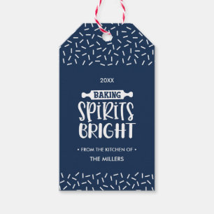 Navy Blue   Christmas Baking Spirits Bright Gift Tags