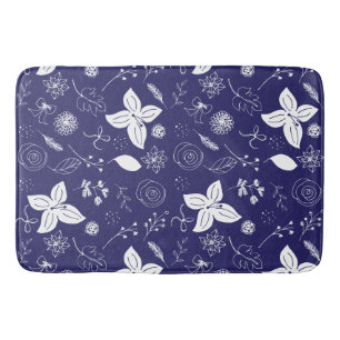 Navy Blue Christmas  Bath Mat