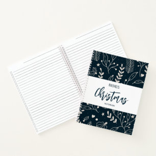 Navy Blue Christmas Notebook