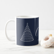 Navy blue Christmas personalised coffee mug