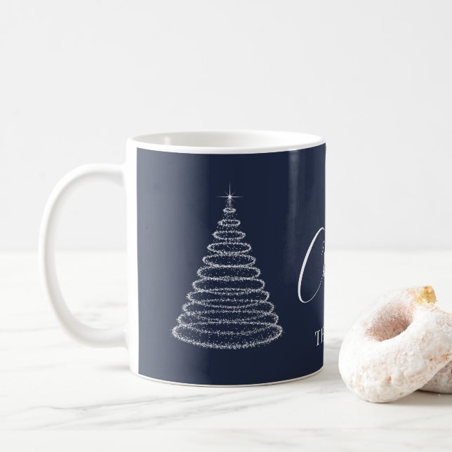 Navy blue Christmas personalised coffee mug  (With Donut)