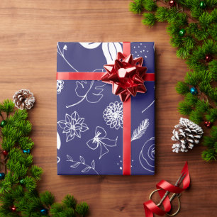 Navy Blue Christmas Wrapping Paper