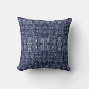 Navy Blue City Pattern Pillow