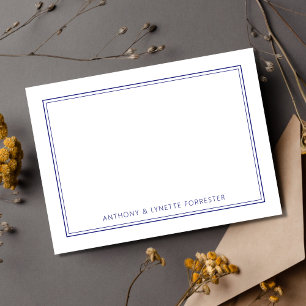 Navy Blue Classic Double Border Card