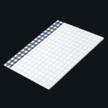Navy Blue Classic Gingham Check Plaid Notepad<br><div class="desc">Modern summer trend,  picnic gingham plaid tartan pattern in navy blue and white colours.</div>
