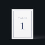 Navy Blue Classic Minimalist Wedding<br><div class="desc">Navy Blue Classic Minimalist Wedding Table Number. Fully customisable. **PLEASE NOTE: To order,  simply adjust your table number and add each number to your cart separately. Then check out once you are finished.</div>