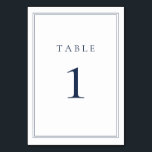 Navy Blue Classic Minimalist Wedding Table Number<br><div class="desc">Navy Blue Classic Minimalist Wedding Table Number. Fully customisable.</div>