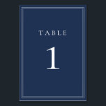 Navy Blue Classic Minimalist Wedding Table Number<br><div class="desc">Navy Blue Classic Minimalist Wedding Table Number. Fully customisable. **PLEASE NOTE: To order,  simply adjust your table number and add each number to your cart separately. Then check out once you are finished.</div>