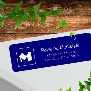 Navy Blue Classy Personalized Monogram Letter Name