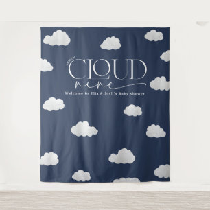 Navy blue cloud nine shower modern stylish tapestry