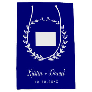 Navy Blue Colorado Map Wedding Welcome Swag Medium Gift Bag