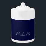 Navy Blue Colour Plain Modern Own Name Calligraphy<br><div class="desc">Represent yourself with this modern,  elegant design. This template can be customised to meet all professional occupations.</div>