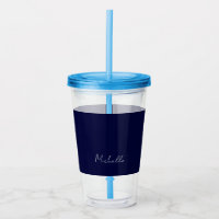 Navy Blue Colour Plain Modern Own Name Calligraphy