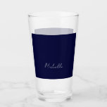 Navy Blue Colour Plain Modern Own Name Calligraphy Glass<br><div class="desc">Represent yourself with this modern,  elegant design. This template can be customised to meet all professional occupations.</div>