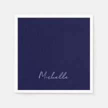 Navy Blue Colour Plain Modern Own Name Calligraphy