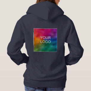 Navy Blue Colour Template Upload Business Logo Hoodie