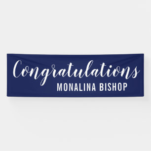 Navy Blue Congratulations Graduate Banner