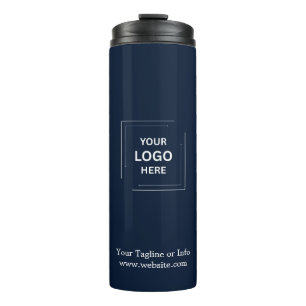 Navy Blue Corporate Logo Branding Design Thermal Tumbler