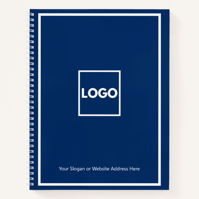 Navy Blue Corporate Logo Company Notebook (Front)