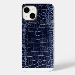 Navy Blue Crocodile iPhone 14 Case