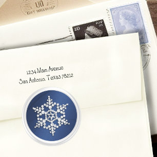 Navy Blue Crystal Snowflake Envelope Seal
