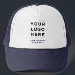 Navy Blue | Custom Logo and Text Branded Hat<br><div class="desc">Business Logo Printed Optional Text Promotional Navy Blue Baseball & Trucker Hat Express your unique company style with our customisable logo and text branded hats - no minimum order required. Whether you prefer vibrant hues or classic shades, we offer a wide range of colour options for best matching with your...</div>