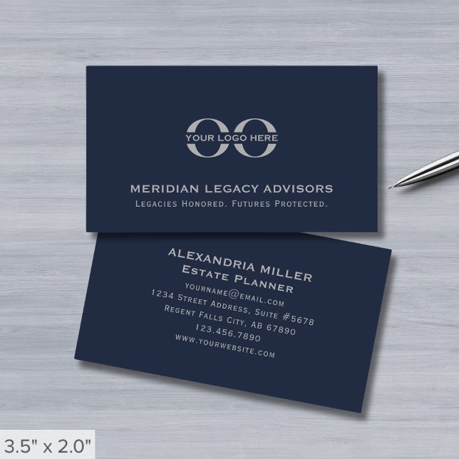 Navy Blue Custom Logo Business Card (Creator Uploaded)