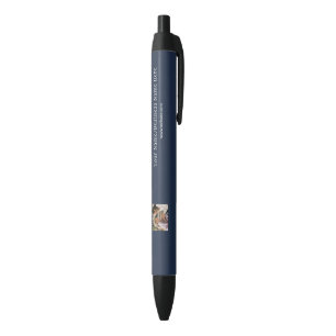 Navy Blue Custom Logo Photo & Name Black Ink Pen