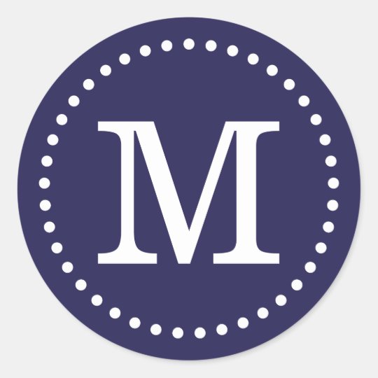 Navy Blue Custom Monogram Envelope Seal