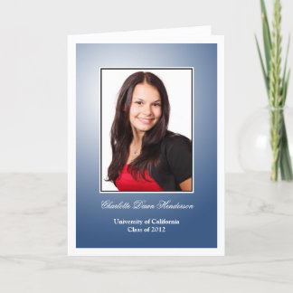Navy blue custom photo graduation announcement