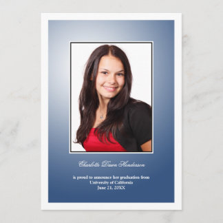Navy blue custom photo graduation announcement