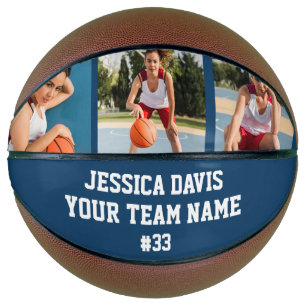 Navy Blue Custom Player Team Sports Personalized Basketball