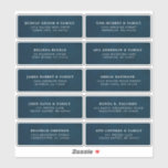 Navy Blue Custom Wedding Guest Address Sticker<br><div class="desc">Easy to personalise,  names and addresses / individual wedding shipping address label stickers for guests. The design features a elegant navy blue waterclor background. Please find more matching designs and variations in my "blissweddingpaperie" store. And feel free to contact me for any custom requests.</div>