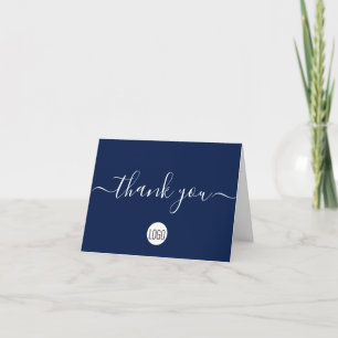 Navy Blue Customer Appreciation Custom Thank You Card