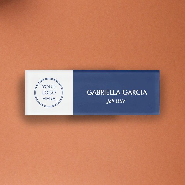 Navy Blue Customised Logo Employee Name Name Tag (Creator Uploaded)