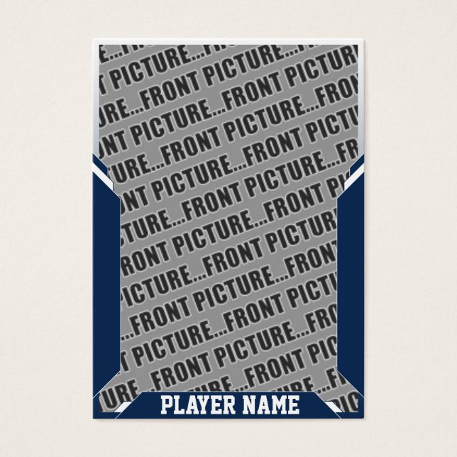Navy Blue Customised Sports Trading Cards (Front)