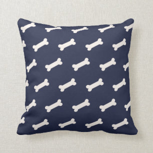 Navy Blue   Cute Dog Bone Pattern Holiday Cushion