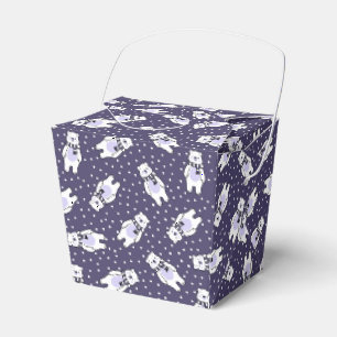 Navy blue cute snow polar bear pattern favour box