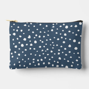 Navy Blue Dalmatian Spots, Dalmatian Dots, Dotted Accessory Pouch